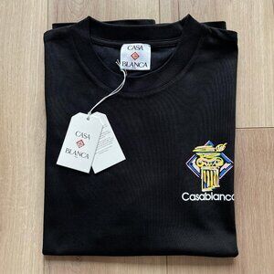 XXL Casablanca Men's Printed T-Shirt Cotton Relaxed Fit Black